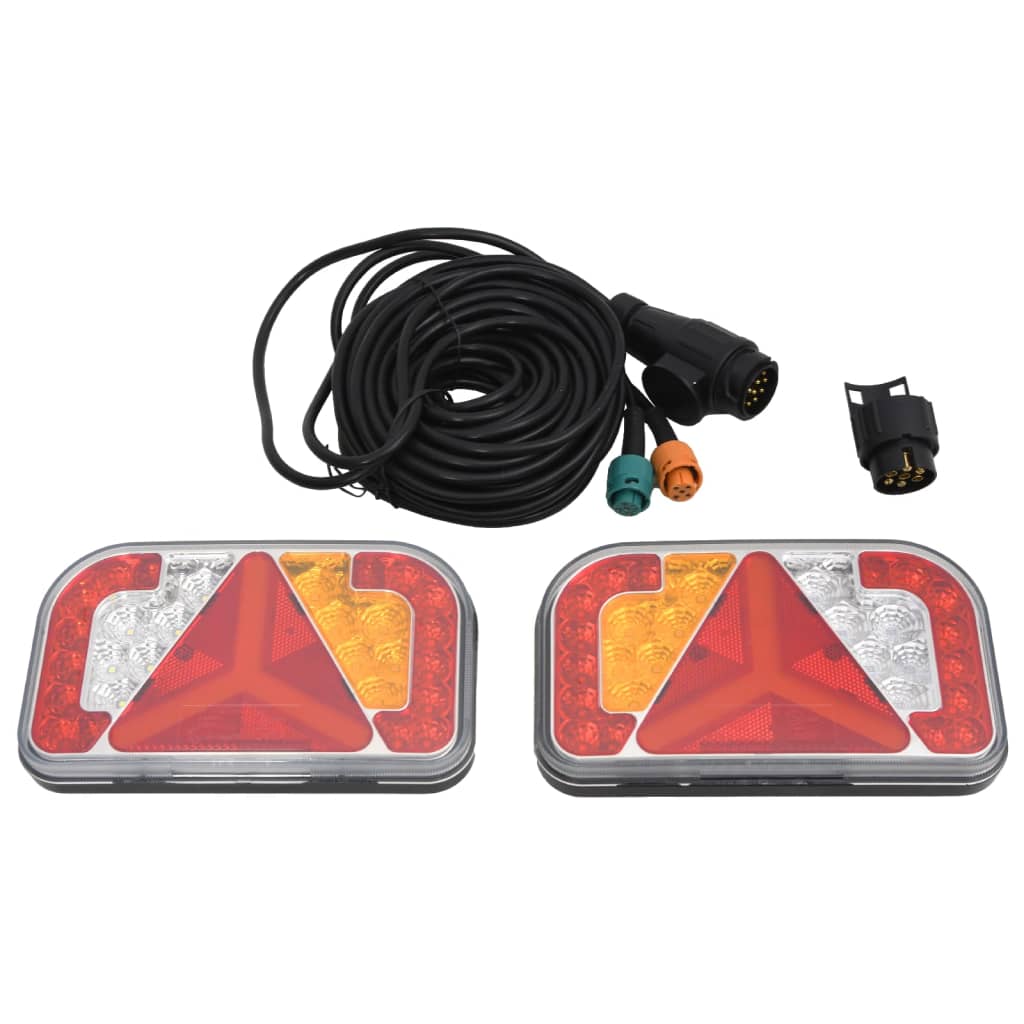Tilhengerlys 2 stk rød 24x5x14,5 cm 12V LED - FosenService.no