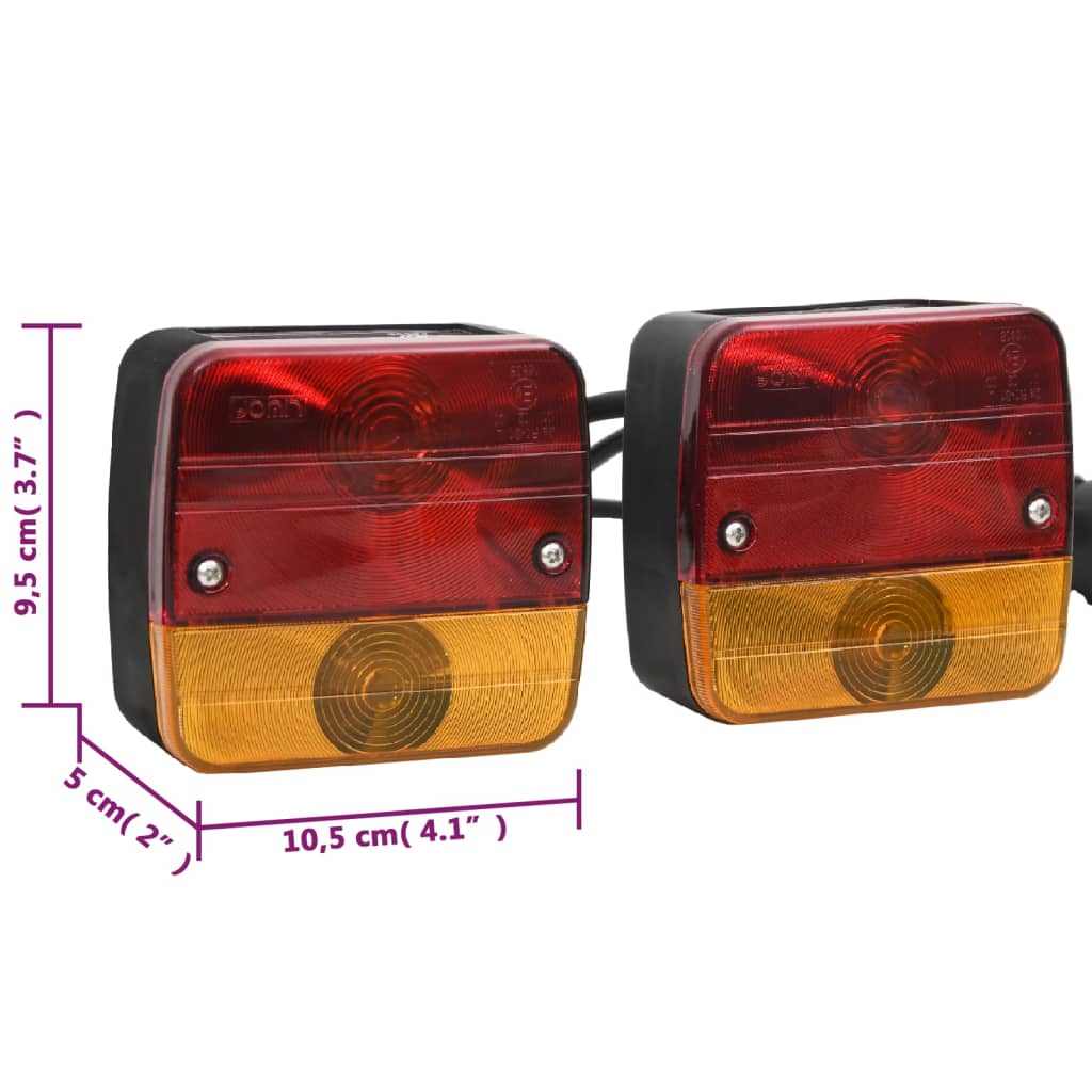 Tilhengerlys 2 stk rød 10,5x5x9,5 cm 12V - FosenService.no