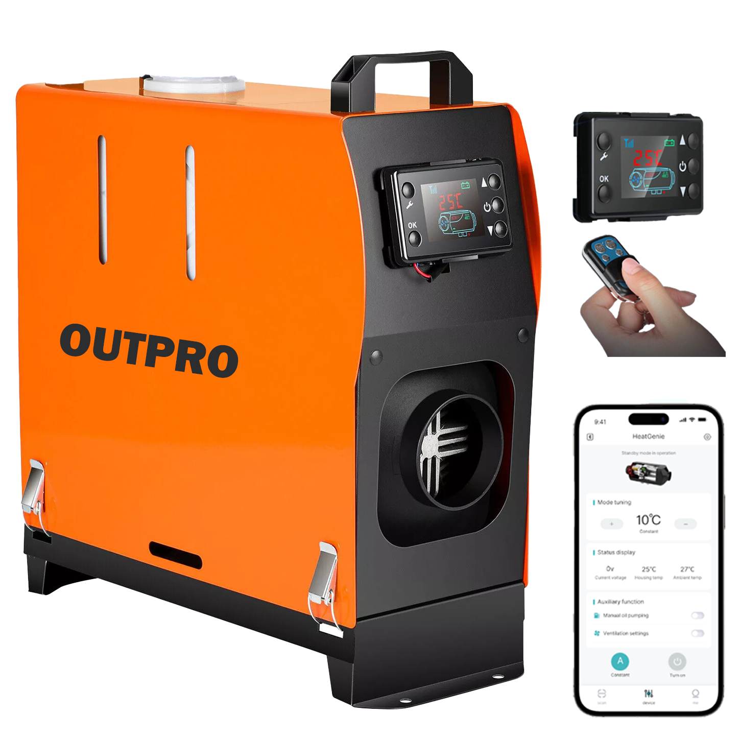Outpro Bærbar Webasto/Dieselvarmer 5KW 12V - FosenService.no